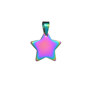 Campione gratuito personalizzato <span class=keywords><strong>a</strong></span> forma di stella in acciaio inox Laser cremazione tag per cani in rame per il nome del Logo e numero di telefono - Product Image 4