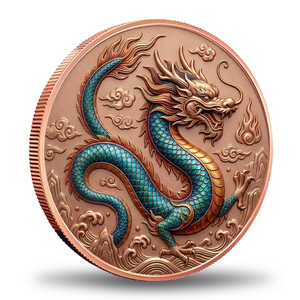 <strong>Copper</strong> <strong>Coin</strong> Dragon 1 oz 999 Fine UV Color Printed High Relief 3D Chinese Azure Dragon Oriental Mythical Collectible <strong>Copper</strong> <strong>Coin</strong> - Product Image 2