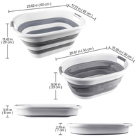 Seau de fête ovale multi-usage en PP et TPR, grand seau de bain en caoutchouc plastique, pliable, 20 litres, 13 litres