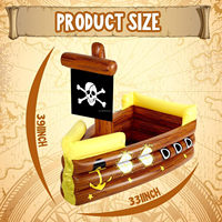 Seau à glace gonflable en PVC personnalisable, durable et écologique, en forme de bateau pirate, pour boissons et aliments, décoration de fête d'Halloween, piscine
