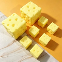 Jouet anti-stress très populaire : Modèle de fromage carré souple en PU, créatif, à récupération lente, idéal pour adolescents et adultes