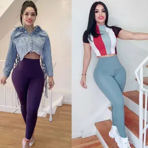 Wholesale New Arrivals Women Summer Lose Weight Tummy Trimmer Control High Waist Yoga Pants Leggings