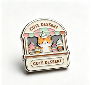 Custom 1 Inch Soft Enamel Lapel <b>Pin</b> Metal Shoulder <b>Badge</b> Cute Cat Dessert <b>Pin</b> for Corporate Promotional Gift - Product Image 3