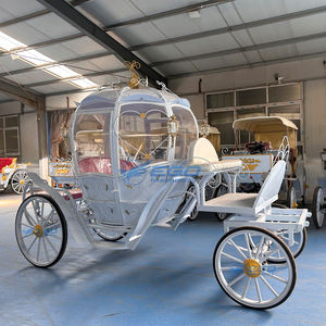 Satılık romantik kraliyet külkedisi arabası külkedisi at çizilmiş prenses arabası at arabaları - Product Image 5