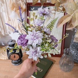 ช่อดอกไม้ประดิษฐ์ CallaFloral กล้วยไม้ กุหลาบ ผ้าพลาสติกถัก ตกแต่งบ้าน อุปกรณ์ประกอบฉากงานแต่งงาน CF02037 - Product Image 2