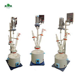 HJLab Reactor de vidrio de fondo redondo de capa única química de laboratorio pequeño de 5L con baño de calefacción - Product Image 5