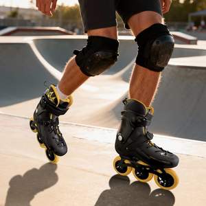 Patins <span class=keywords><strong>à</strong></span> roulettes pour hommes 3 roues motrices 110 mm - Patinage urbain de vitesse avec roulements ABEC-9, support de cheville rigide, <span class=keywords><strong>frein</strong></span> en option - Product Image 6