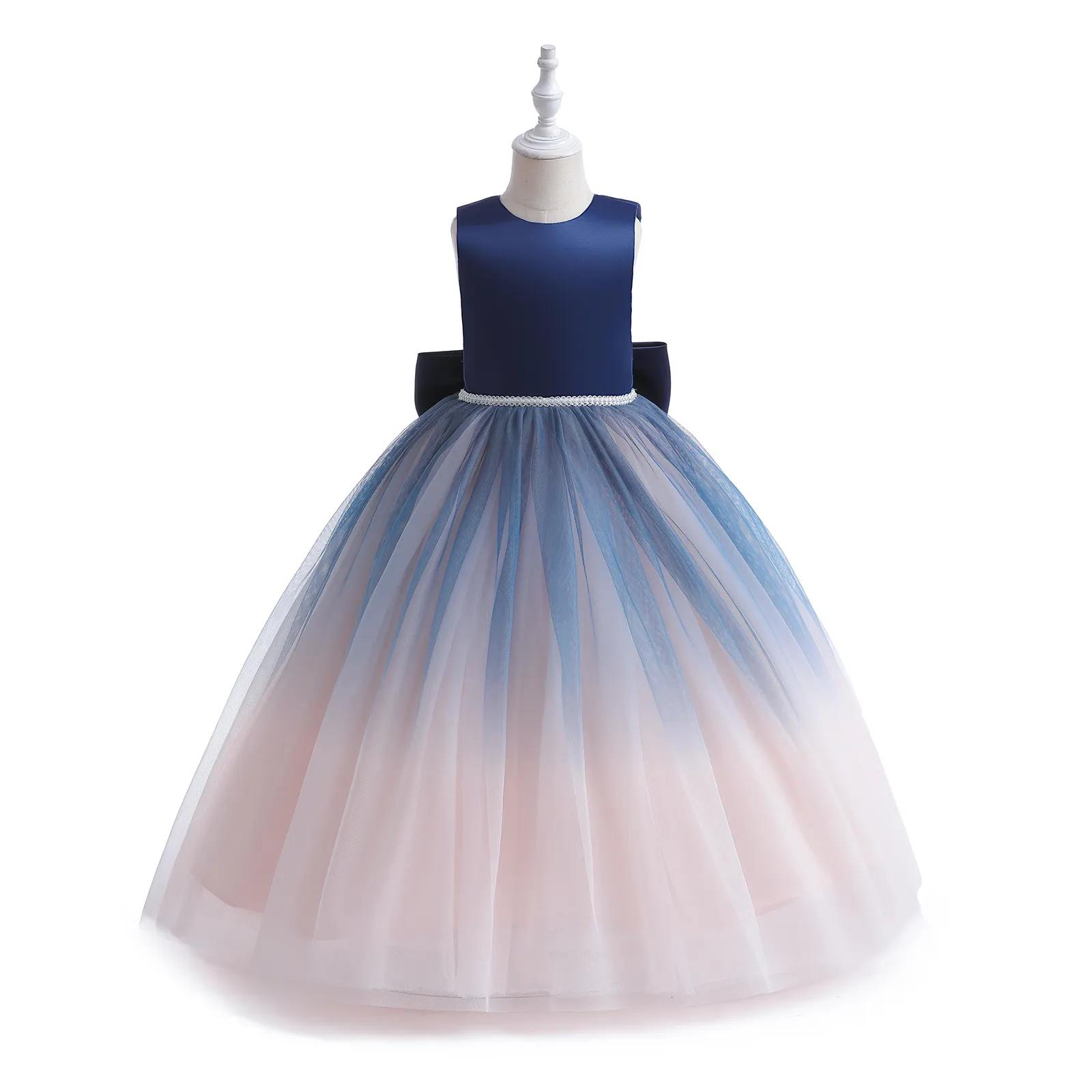 Sleeveless Ball Gown Kids Formal Girls Tulle Fashion Dresses Luxury Wedding Flower Girl Dress Cute Princess New Design