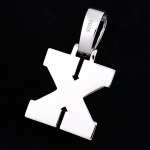 Wholesale <b>Initials</b> Hip Hop Jewelry 925 <b>Silver</b> Brilliant Cut Diamond Moissanite Letter X <b>Pendant</b> Bling Iced Out GRA Certificate - Product Image 3