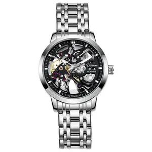 Nueva llegada logotipo personalizado 316L acero inoxidable MOVIMIENTO Visible esqueleto relojes para hombre <span class=keywords><strong>marca</strong></span> superior reloj automático - Product Image 4