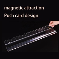 Nouvel ensemble de 4 supports pliables en acrylique de 5 mm à motif coquille pour tuiles de Mahjong, organisateur, poussoir et support – Essentiel pour les jeux de société et le poker