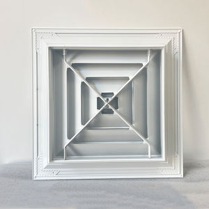 Système Hvac Grille de <span class=keywords><strong>Plafond</strong></span> <span class=keywords><strong>Faux</strong></span> <span class=keywords><strong>Plafond</strong></span> Carré en Aluminium Diffuseur d'air 4 Voies - Product Image 3