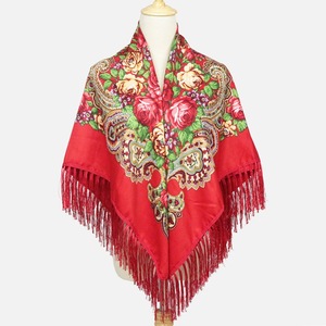 <span class=keywords><strong>2022</strong></span> Offre Spéciale longue <span class=keywords><strong>frange</strong></span> russe châle Wrap 110cm mode motif Floral chaud épais femme imprimer russe <span class=keywords><strong>carré</strong></span> écharpes - Product Image 3