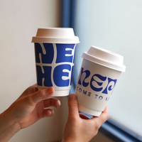 Vasos de Papel Desechables de Doble Pared con Logotipo Personalizado, con Tapas, 8oz 16oz 32oz, Vasos para Café y Té