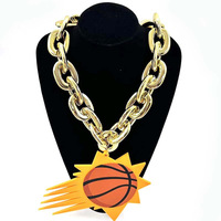Haiwin Party Chaîne à maillons en acrylique Collier de grande taille en plastique style Hip Hop Collier à maillons jumbo en or
