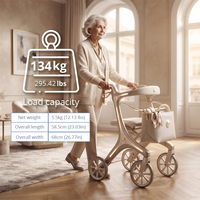 Déambulateur en fibre de carbone de nouvelle conception, cadre aérodynamique, aspect or nacré, certifié CE, léger et confortable pour les personnes âgées