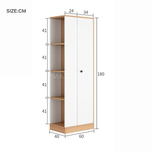简易衣柜橱柜三聚氰胺中密度纤维板木制衣柜带储物架 - Product Image 6