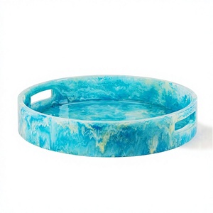 SNACKS Handmade Resin Craft Epoxy Serving Tray One-of-a-Kind Kitchen Essentials for Home Restaurant Hotel Decorative ServingTray - Product Image 1