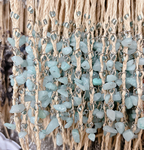 Bracelets en <span class=keywords><strong>macramé</strong></span> tissé à la main en pierre de gravier naturel pour femmes, pierres précieuses, raphia, herbe tressée, <span class=keywords><strong>bracelet</strong></span> de cheville, cadeau de plage - Product Image 4