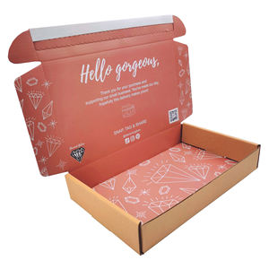 Boîte de courrier ondulé en papier Kraft personnalisé, cadeau d'impression Double face, avec <span class=keywords><strong>ligne</strong></span> de larmes, livraison gratuite - Product Image 1