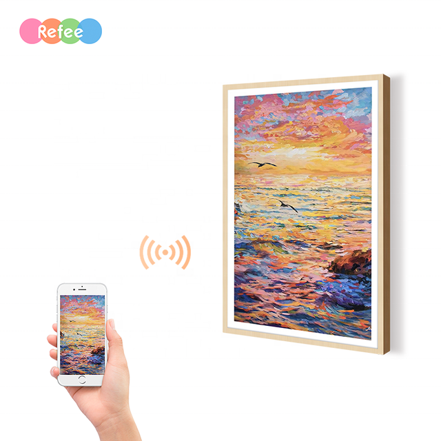 Refee Home/Hall/Hotel Decoration Metal NFT Digital Advertising Player Video Playback WIFI LCD Screen Android System Art Picture