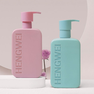Square <strong>Shampoo</strong> <strong>Bottle</strong> 350ml 450ml HDPE PE Soft Touch UV Printing Press Pump Luxury Custom Logo Eco Friendly <strong>Refillable</strong> Cosmetic - Product Image 2