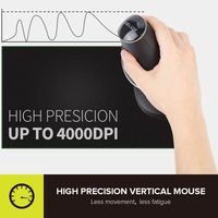 DELUX M618PD Souris verticale ergonomique sans fil 2,4 GHz 4000 DPI rechargeable 6 boutons pour PC portable
