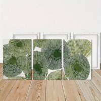 HAOWAI OEMODM 3 pièces d'impressions d'art botanique à feuilles vertes, décoration moderne pour la maison, ensemble de 3 décorations pour chambre à coucher et salon