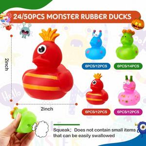 Monster Fun 2-Inch Floating <b>Bath</b> Duck Holiday Theme Birthday Party Gift Bag Filler - Product Image 4