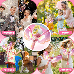 Regali di natale giocattoli estivi per bambini automatico illuminano la bacchetta a bolle <span class=keywords><strong>con</strong></span> le ali macchine a bolle per il partito - Product Image 6