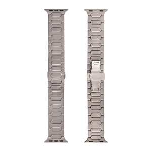 JAETIUM Correa de Reloj Ajustable de Titanio Premium de 3 Eslabones, Brazalete de Metal Ligero Mate con Cierre de Mariposa de Doble Empuje - Product Image 3