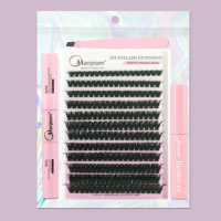 Cils en grappe DIY Dusty Lilac Haze 67D B Curl 10-16mm, ton violet-gris mat, pour un look rêveur, nostalgique, film ancien, portrait vintage