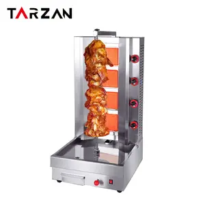 Machine Grill commercial au gpl, 4 brûleurs, shawarma en acier inoxydable, équipement de cuisine, Grill gyromb, livraison gratuite