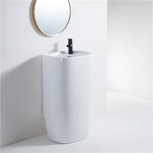 高品质欧式餐厅免费站立一件白色艺术浴室陶瓷洗手台洗手盆