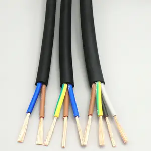 Black Flex Round Electrical Power Cable 2 Core 3 Core 4 Core 0.75 1 1.5 2.5mm Flexible Pvc Extension Wiring