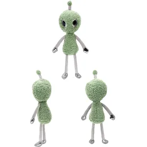 Factory Sale Stuffed Green Alien Plush Toys With Big Eyes For Children Space Dream Companion Doll