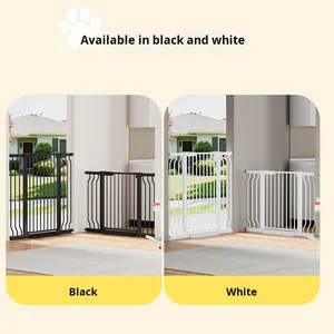 Barrera de Seguridad para Mascotas y Niños de Doble Altura, sin Taladro, con Cierre Automático y Doble Bloqueo, Barrera para Perros y Gatos, Barandilla para Escaleras, Protección Interior para el Hogar - Product Image 2