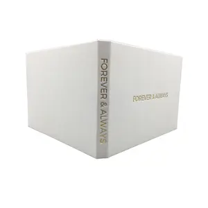 Forever & Always Linho Capa De Casamento Video Guest Book Brochura Com Tela De Toque LCD