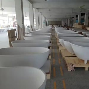 อ่างอาบน้ำแบบลอยตัว ดีไซน์ดั้งเดิม ทำจากหินเทียม ทนทาน เป็นมิตรกับสิ่งแวดล้อม พร้อมฟังก์ชั่นแช่ตัว ระบบระบายน้ำ และสามารถปรับแต่งได้สำหรับใช้ในบ้าน - Product Image 5