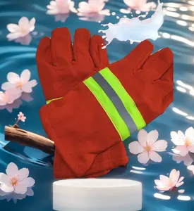 Guangmin Factory Guantes resistentes al fuego Anti-calor Bombero Protección de manos Equipo de extinción de incendios antideslizante a prueba de agua