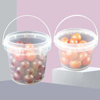 Seau à fruits en plastique en gros d'usine seau de qualité alimentaire seau d'emballage en plastique pp réutilisable personnalisé avec couvercle