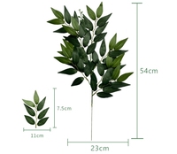 Yopin-2187 Branche de feuilles d'eucalyptus artificielles en soie, petite feuille d'eucalyptus unique pour la décoration intérieure