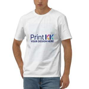 Camiseta de gran tamaño de manga corta de algodón peinado pesado para hombre, estampado de seda teñido con hilo de patrón sólido - Product Image 6