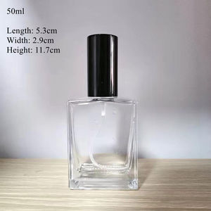 Em Estoque Frasco de Perfume Quadrado de Vidro Recarregável Vazio com Borrifador de 30ml 50ml 100ml - Product Image 3
