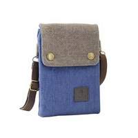 Tas Ponsel Denim Crossbody Tote Minimalis Eropa Amerika, Tas Kotak Kecil Unisex Desain Vertikal, Pasokan Lintas Negara