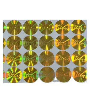 Custom circle shape gold or silver sticker 3d anti radar security hologram sticker