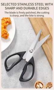 CHIKIMOTO Eco-Friendly Heavy Duty Stainless Steel Ultra Sharp <b>Kitchen</b> <b>Scissors</b> PP Handle 83mm Blade 215mm 3.0mm Thickness - Product Image 2