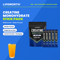 LIFEWORTH Créatine Monohydrate en Poudre Originale 5g par Portion Sachet Individuel Sans Arôme Nutrition Sportive avec Créatine Monohydrate