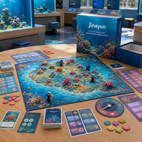 Jeu de société personnalisé sur la restauration des récifs coralliens, jeu de stratégie de conservation marine pour les musées scientifiques et les aquariums