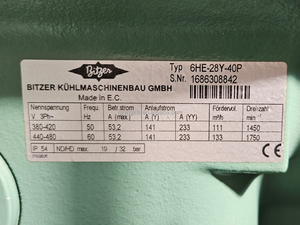 Compresseur à piston semi-hermétique 6 cylindres BITZER 6HE-28Y-40P 6HE-28Y-40S 380-480V 50/60Hz IP54 pour entrepôt frigorifique - <span class=keywords><strong>Prix</strong></span> usine - Product Image 2